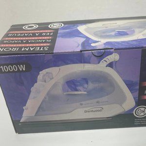 Steam Iron Full Size 1000W (Silver) Non Stick Brentwood Appliances NEW in box